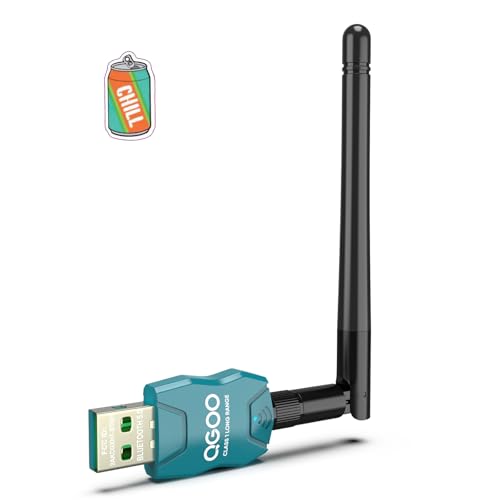 Class 1 Long Range Bluetooth Adapter for PC, QGOO USB Bluetooth Adapter for PC 5.3+EDR, Bluetooth Dongle Bluetooth Receiver Support Windows10/8.1/8/7?green-234?