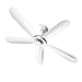 Electric fan Wentylator sufitowy/domowy mały wentylator, do sypialni, salonu, mały wentylator sufitowy, 5 łopatek, cichy mini wentylator, średnica 70 cm, energooszczędny, biały wentylator