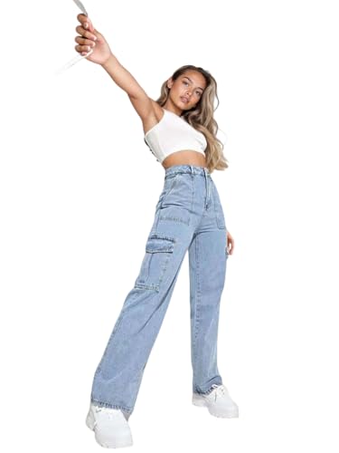 Image of KOTTY High Waist Wide Fit Jeans - Women's Relaxed Denim with Wide Leg