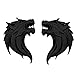 VusiElag Wolf Kopf 3D Metall Auto Aufkleber Emblem Abzeichen Dekoration Aufkleber Aufkleber Motorräder Fender Mark Aufkleber Schwarz 1Pair
