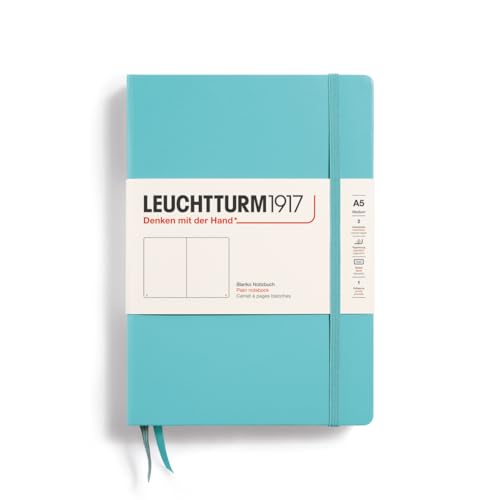 LEUCHTTURM1917 Rising Colors Special Edition - Medium A5 Plain Hardcover Notebook (Aquamarine) - 251 Numbered Pages