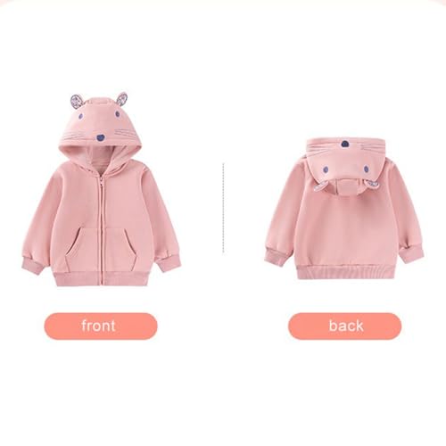 WISREMT Girls Hoodie Long Sleeve Hooded Sweatshirt Pink Fleece Lined Jacket for 2-7 Years Fall Winter Zip Up Sherpas Jackets3