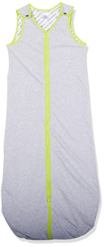 Image of Baby Deedee Sleep Nest Lite - Cotton Sleep Sack 0.6 TOG 18-36M Gray Lime | Patented shoulder snaps and full-length zipper support easy dressing and diaper changes for warmer routines