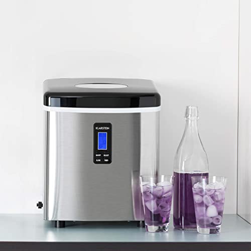 Klarstein Eiswürfelmaschine Klein, 3,3 Liter Eiswürfelbereiter, Eiswürfelmaschine für 15 kg Eiswürfel in 2 Größen, Schnelle Mini-Eiswürfelmaschine, Eiswürfelbereiter mit LED-Anzeige – Bild 3