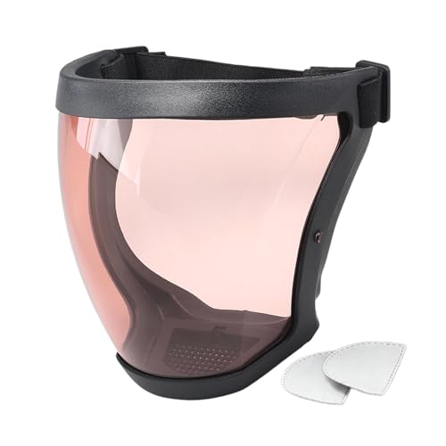 Derwrtup Protector facial transparente, antivaho, ajustable, reutilizable, protector facial con almohadillas de filtro, para hombres y mujeres, exterior, interior, construcción, casa, taller