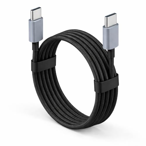 Image of ELVIX USB C to USB C Cable 100W Fast Charging Power Delivery, Nylon Braided Type C Cable, 480Mbps Data Transfer Speed, Heavy Duty, Compatible with Laptop, Smartphone, Tablet, Power Bank & Car Charger