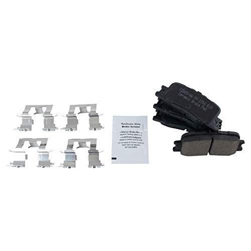 Image of TRQ Rear Brake Pad & Rotor Kit Ceramic Compatible with 2001-2003 Toyota Highlander