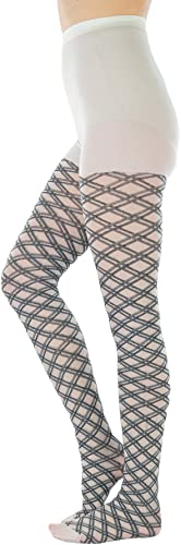 Image of ToBeInStyle Women's Argyle Checkered Diamond Rhombus Net Opaque Sheer Tights Pantyhose