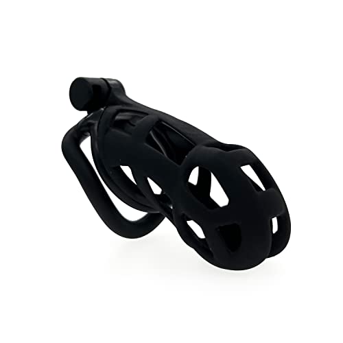 FYJENNICC Cobra 2.0 Chastity Cage - Lightweight Resin Male Chastity Device with Invisible Lock,Bondage Gear for Men Beginner-Friendly Design with 4 Adjustable Rings Adult Sex Toy (Black, Standard)