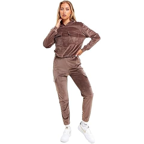 SS7 Womens 2 piece Velour Tracksuit Full Set Outfits Joggers Sets Loungewear Cover