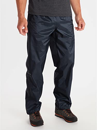 Marmot Herren PreCip Eco Full Zip Pant Long, Wasserdichte Regenhose, winddichte Wanderhose, atmungsaktive Regenkleidung zum Wandern und Trekking, Black, M