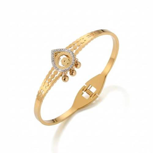 artisanal jewellery 22K Design Gold Plated BRACELET (Sparkly Leaf, 1)