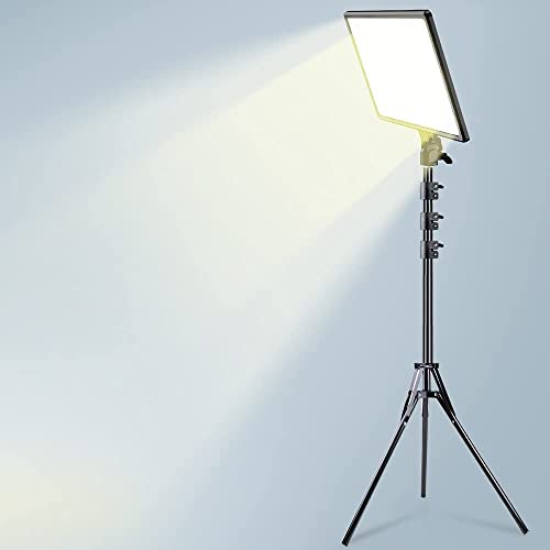 Image of GiftMax LED Camera Light for Videoshooting, Photography, Video Recording, Conference, YouTube 2700K-5700K CRI95+ (Camera Light + 7ft Stand + Universal Mount)