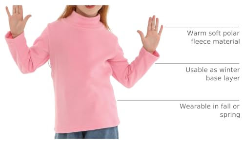 Image of LittleSpring Unisex Boys Girls Polar Fleece Shirt Base Turtleneck Top (2-14 Years)