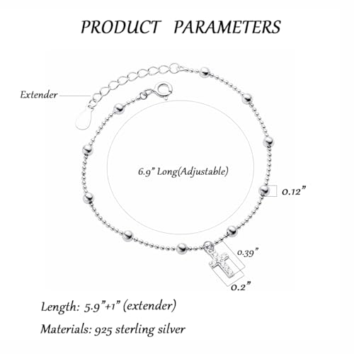 Cross Bracelet for Women 925 Sterling Silver Dainty Beaded Shiny Cross Pendant Bracelets Simple Trendy Cute Cross Charm Chain Bracelet Faith Jewelry Religious Minimalist Gifts for Teen Girls4