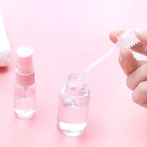 wolpin Plastic Transparent Spray Bottles For Toiletries Empty Refillable Reusable Cosmetic Shampoo, Cream Fine Mist Perfume Spray Bottle With Travel Pouch Bag Set (Set Of 10 Pcs), 30 Milliliter - Image 4