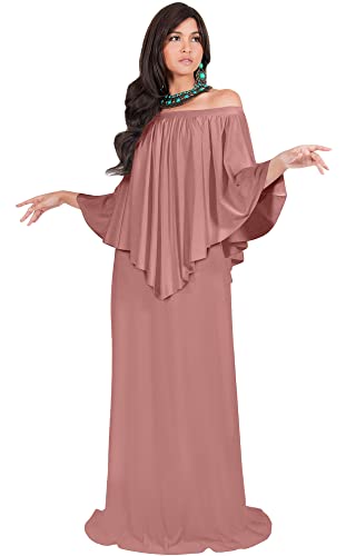 Image of KOH KOH Womens Strapless Off Shoulder Flattering Cocktail Maxi Dress Gown
