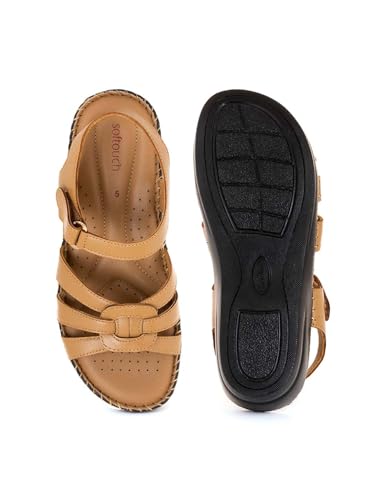 Image of Khadim's Softouch Leather Wedge Heel Sandal for Women