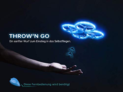 SP300 Drohne mit Blaue LED, RC Quadrocopter mit 3 Fernbedienungen, 2 Akkus für 14 Minuten, Throw’N Go, Automatische… – Bild 5