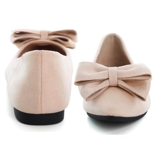 Image of TN TANGNEST Women Fashion Bowknot Flats Comfort Pointed Toe Dress Shoes