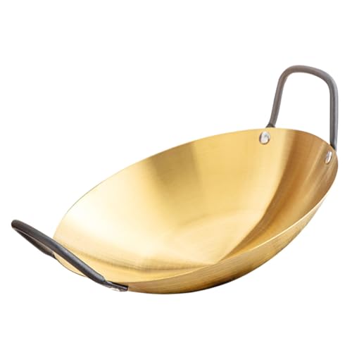 GLEAVI Olla de Cocina de Acero Inoxidable para Exteriores Sartén Resistente y Versátil con Asas Antideslizantes Fácil Limpieza para Cocinar al Aire y Cocina Doméstica