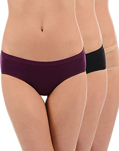 Image of Amante Solid Cotton Low Rise Hipster Panty Pack(Pack of 3)