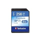 Verbatim Premium U1 SDXC-Speicherkarte Class 10 Karte - 256 GB - bis zu 90 MB/s Lesegeschwindigkeit, hohe Datenübe ...