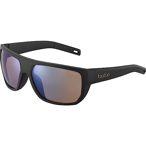 bollé 12662 Vulture Rectangle Sunglasses, Matte Black - Phantom+