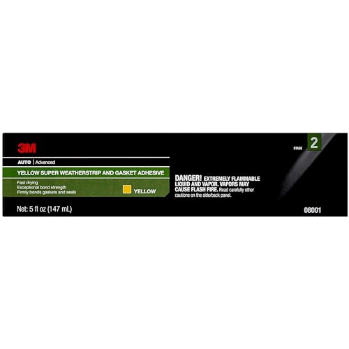 2 TUBES 3M SUPER WEATHERSTRIP & GASKET ADHESIVE YELLOW 5 OZ TUBES USA 08001