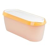 Tovolo Glide-A-Scoop Reusable Ice Cream Tub, Sunburst – Airtight BPA-Free Ice Cream Container for Homemade Ice Cream, Compact Freezer Storage, Dishwasher Safe (1.5 Quart)