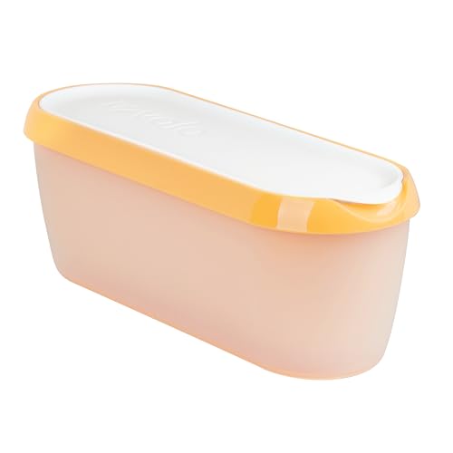 Tovolo Ice Cream Containers for Homemade Ice Cream Sunburst Orange, Glide A Scoop Ice Cream Tub for Reusable Ice Cream, 1.5 Quart BPA Free Insulated Freezer Safe Ice Cream Container with Lid