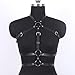 BAQOEYII Punk Black Leather Chest Harness,Punk Leather Harness Belt, Body Waist Chain Belt Rave Nightclub Sexy Belly Bra Jewelry Accessory for Women Girls