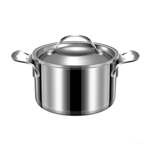 Olla común del acero inoxidable de la manija doble, que cocina el pote de acero de la sopa con la tapa de cristal para las cocinas del Cookware de la inducción Olla común del acero inoxidable de la manija doble, que cocina el pote de acero de la sopa con la tapa de cristal para las cocinas del Cookware de la inducción