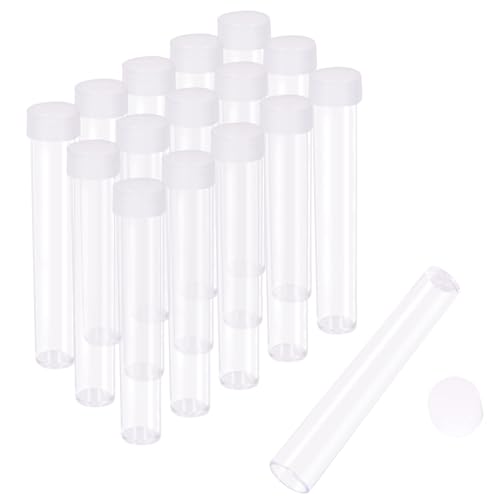Image of Magibeads 20Pcs Clear Tube Plastic Bead Containers with Lids 2.99 x 0.53 Inches Travel Size Seed Bead Cylinder Bead Organizer Box Diamond Painting Storage Containers for Jewelry Making