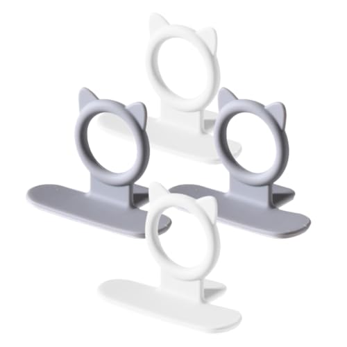 GALPADA Elevador Adhesivo para Tapa de Inodoro 4 Piezas Mango Práctico sin Contacto Colores Gris y Blanco Accesorio Higiénico para Baño Uso Fácil y Ahorro de Esfuerzo
