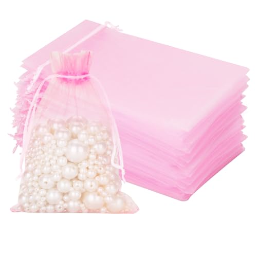 jijAcraft Organzasäckchen Hochzeit Organza Beutel mit Kordelzug, Bonbons Geschenk Schmuckbeutel