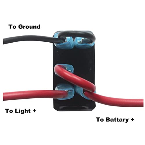 Image of Waterproof 12V UTV Rocker Switch with Jumper Wires Blue Led 5P ON-Off SPST RZR Toggle Switch for Car Marine Boat Van Bus Motorcycle Pickup SUV ATV Side by Side 12V 24V IP66