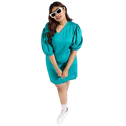 Image of Instafab Plus Women's Multicolour Printed Midi Length Short Sleeve Regular Fit Wrap Dress for Casual Wear | Modern Clothing Dress Crafted with Comfort Fit for Everyday Wear, 3XL