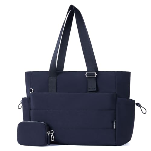 Roulens Tote Bag for Women 2 Set Puffer Tote Bag with Adjustable Top-handle, Quilted Shoulder Handbag for Work/Travel