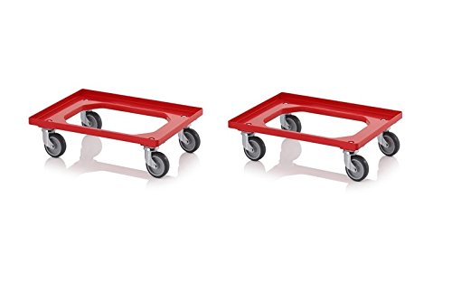 Transportroller Transportwagen Euroroller für Kisten 60 x 40 cm mit 4 Lenkrollen