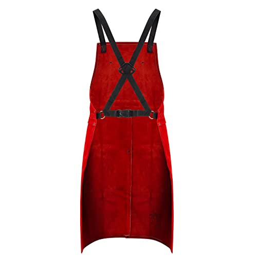 Tablier pour soudage Telwin Durango en cuir rouge