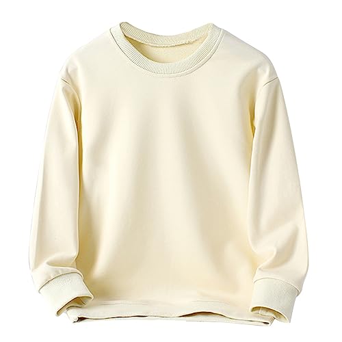 KISBINI Little Boys Crewneck Sweatshirt Long Sleeve Solid Tops for Kids