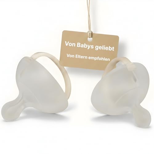Nuckly NatureSense Brustähnlicher Schnuller Doppelpack 124 Monate BPA-frei Food-Grade Silikon Beige
