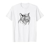 El mal diseño de gato muestra un gatito enfadado que lleva un bozal. Regalo perfecto para todos los gatos y gatitos. Para hombres, mujeres y niños.