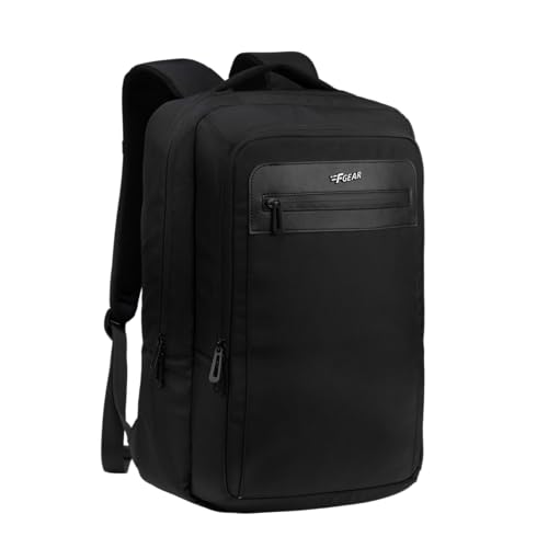 Image of F Gear Kingsley 24L Premium Black Tech Laptop Backpack with Type-C Charging Port|2 Compartments, 1 Front Pockets & 1 Hidden Pocket|Fits 17-inch Laptop|Executive & Travel Bag|Men & Women