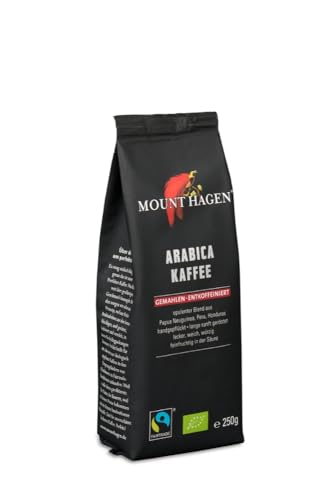 Mount Hagen Bio FT Naturland pražená káva Arabica, 250g mletá, bez kofeinu