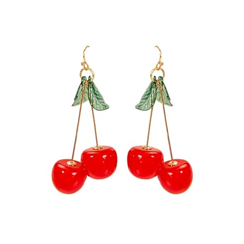 Cute Cherry Fruit Resin Acrylic Earrings for Women Jewelry (A)