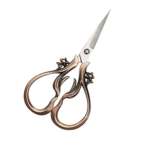 VONKY Tijeras Vintage, suministros de costura de acero inoxidable, accesorios de punto de cruz, herramienta profesional de costura DIY, cortador de hilo, Rojo Cover