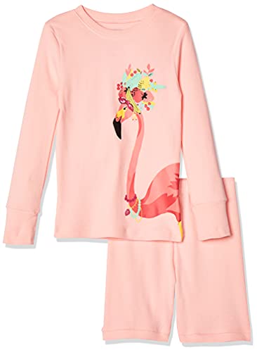 Amazon Essentials Girls' Snug-Fit Cotton Pajama Sleepwear Sets (Previously Spotted Zebra), Pack Of 3, Pale Peach/Green, Tropical/Flamingo, 8 Years #TOP2