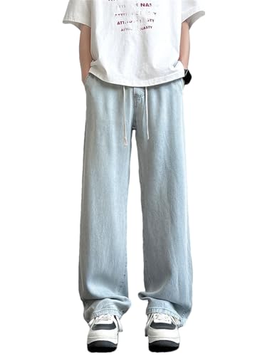 Men's Wide-Leg Straight Pants Street Loose Jeans Pants